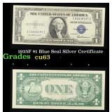1935F $1 Blue Seal Silver Certificate Grades Selec
