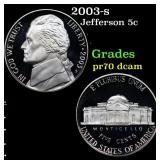 2003-s Proof Jefferson Nickel 5c Grades GEM++ Proo