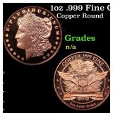 1oz .999 Fine Copper Bullion Round - Morgan Dollar
