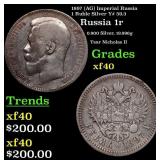 1897 (AG) Imperial Russia 1 Ruble Silver Y# 59.3 G