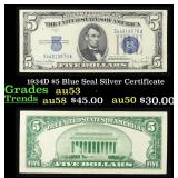 1934D $5 Blue Seal Silver Certificate Grades Selec