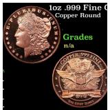 1oz .999 Fine Copper Bullion Round - Morgan Dollar