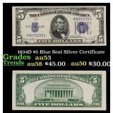 1934D $5 Blue Seal Silver Certificate Grades Selec