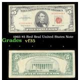 1963 $5 Red Seal United States Note Grades vf++