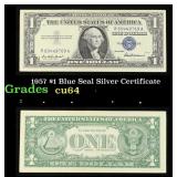 1957 $1 Blue Seal Silver Certificate Grades Choice