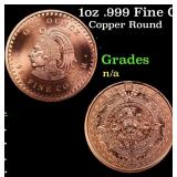 1oz .999 Fine Copper Bullion Round - Aztec Calenda