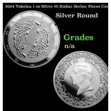 2024 Tokelau 1 oz Silver $5 Zodiac Series: Pisces