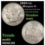 1883-cc Morgan Dollar $1 Grades GEM Unc