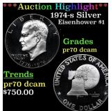 1974-s Silver Proof Eisenhower Dollar $1 pr70 dcam