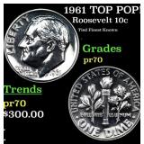 1961 Proof Roosevelt Dime TOP POP! 10c Graded pr70