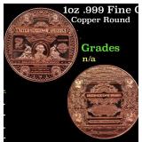 1oz .999 Fine Copper Bullion Round - Silver Certif