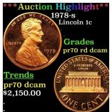 1978-s Proof Lincoln Cent 1c pr70 rd dcam SEGS