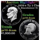 1976-s Ty 1 Clad Proof Eisenhower Dollar $1 pr70 d