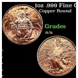 1oz .999 Fine Copper Bullion Round - Nordic Creatu