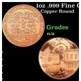 1oz .999 Fine Copper Bullion Round - Inflation is