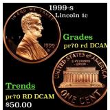 1999-s Proof Lincoln Cent 1c pr70 rd DCAM SEGS