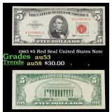 1963 $5 Red Seal United States Note Grades Select