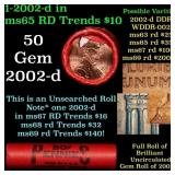 BU Shotgun Lincoln 1c roll, 2002-d 50 pcs Bank Wra