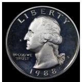 1988-s Proof Washington Quarter 25c GEM++ Proof De