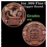 1oz .999 Fine Copper Bullion Round - Silver Certif