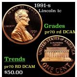 1991-s Proof Lincoln Cent 1c pr70 rd DCAM SEGS