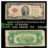 1928D $2 Red Seal United States Note Grades vf det