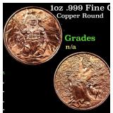 1oz .999 Fine Copper Bullion Round - Nordic Creatu