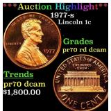 1977-s Proof Lincoln Cent 1c pr70 rd dcam SEGS