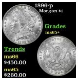 1896-p Morgan Dollar $1 Grades GEM+ Unc