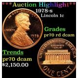 1978-s Proof Lincoln Cent 1c pr70 rd dcam SEGS