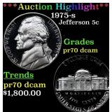 1975-s Proof Jefferson Nickel 5c pr70 dcam SEGS