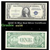 1935C $1 Blue Seal Silver Certificate Grades Choic