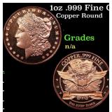 1oz .999 Fine Copper Bullion Round - Morgan Dollar