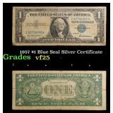 1957 $1 Blue Seal Silver Certificate Grades vf+