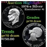 1974-s Silver Proof Eisenhower Dollar $1 pr70 dcam