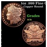 1oz .999 Fine Copper Bullion Round - Morgan Dollar