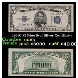 1934C $5 Blue Seal Silver Certificate Grades Selec
