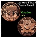 1oz .999 Fine Copper Bullion Round - Wrong Button
