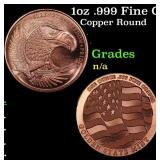 1oz .999 Fine Copper Bullion Round - Flying Eagle