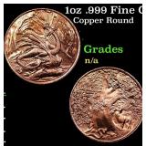 1oz .999 Fine Copper Bullion Round - Nordic Creatu