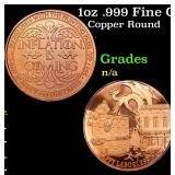 1oz .999 Fine Copper Bullion Round - Inflation is