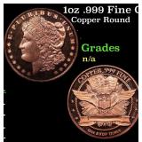 1oz .999 Fine Copper Bullion Round - Morgan Dollar