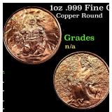 1oz .999 Fine Copper Bullion Round - Nordic Creatu