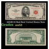 1953B $5 Red Seal United States Note Grades Select
