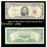 1963 $5 Red Seal United States Note Grades vf++