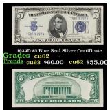 1934D $5 Blue Seal Silver Certificate Grades Selec
