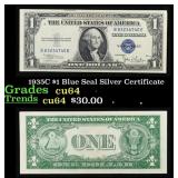 1935C $1 Blue Seal Silver Certificate Grades Choic