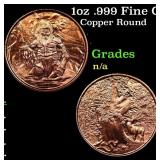 1oz .999 Fine Copper Bullion Round - Nordic Creatu
