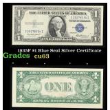 1935F $1 Blue Seal Silver Certificate Grades Selec