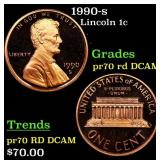 1990-s Proof Lincoln Cent 1c pr70 rd DCAM SEGS